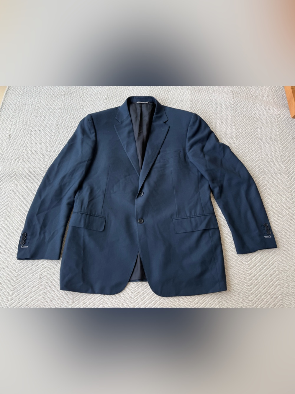 Canali Classic Fit Water Resistant Navy Wool Blazer 56EU/46US - Picture 7 of 16
